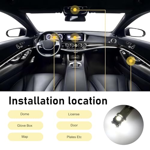 42 luces LED interiores para auto, T10 31-41 mm miniatura 5