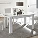 NOUVOMEUBLE Table à Manger Extensible 140 cm Design Blanche Amber