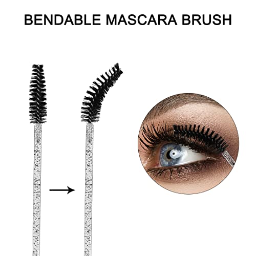 Kmchilj 100Pcs Disposable Mascara Brush Mascara Brush Applicator Eyelash Cleansing Makeup Eyelash Brush Tool Crystal Eyelash Wand #TOP2