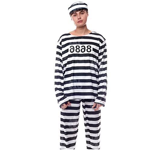 Déguisement de prisonnier costume halloween et cosplay adulte fabriqué en Espagne taille L