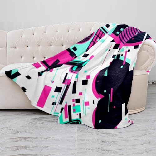 Plaid microfibre de qualité supérieure Glitch Équipement sonore pour lit