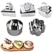 Professional Stainless Steel Food Tower Presentation Cooking Rings with Food Press-Round Forms (Set of 5) For Mini Pastry Food Salad Pancake Cake
