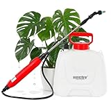 HECHT Akku Drucksprüher 5L elektrisch, ohne Pumpen, automatischer Druck bis 2,5 bar, USB-C, Teleskoplanze 62–82 cm, Pflanzensprüher & Gartenspritze
