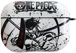 BONICI Protective Case for AirPods Pro, Creative Anime Hero Theme Chinese Landscape Painting Style White Black Soft Silicone TPU Rubber Cover Earbud Earphone Wireless Charging Case -Pattern 9