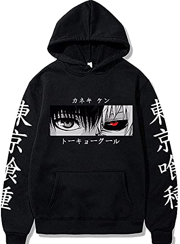 Tokyo Ghoul Kaneki Ken Hoodie Sweatshirt Sweater Cosplay Costume Pullover Hooded (XL, Black 1)