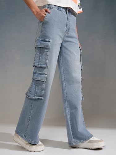 Image of Tokyo Talkies Women Cargo Jeans | Straight fit