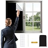 Sneulletoys Portable Temporary Blackout Blinds Stick on,100% Blackout Blind curtain No Drilling,300*145 CM Blackout Window Film Cut Any Size,Blackout blind for Bedroom Baby Travel Bathroom Kitchen Car