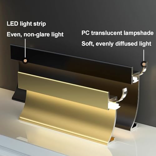 LED Aluminum Profile Skirting - Groove Decorative Strip, Embedded Lighting Baseboard Trim, LED Channel Light for Hallway & Stairs, Black 4cm, Modern Interior Lighting Solution