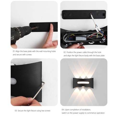 Aplique de pared LED exterior impermeable IP65 lámpara moderna 3000K 5