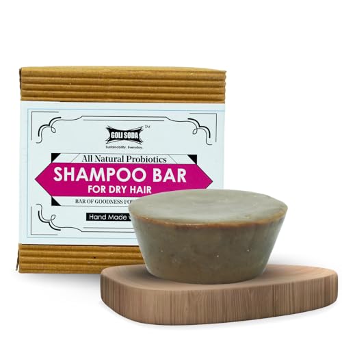 Image of Goli Soda All Natural Probiotics Shampoo Bar for Dry Hair - A Mild Everyday Shampoo for Frizzy and Dry Hair with Natural & Sulphate-Free Ingredients for Deep Moisturization(Pack of 3).