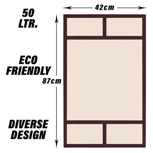 Image of Kuber Industries Oven Top Cover | Microwave Oven Top Cover | Microwave Cover with 4 Utility Pockets | Oven Cover for Kitchen Decor | Dot Design Oven Top Cover | 50 LTR | Golden