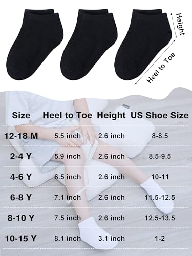Image of Cooraby 25 Pairs Kids' Low Cut Socks Half Cushion Sport Ankle Athletic Socks
