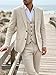 Diaryan Men's Suits Linen Beige Big and Tall Suit for Men Beach Wedding Prom Suits Grooms Tuxedos Mens Tux Jacket Vest Pant L