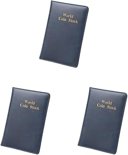 Juego de 3 álbumes de monedas conmemorativos impermeables de 120 unidades, sellos conmemorativos, coleccionistas, papel para prevención de dinero, colección de libros, color azul