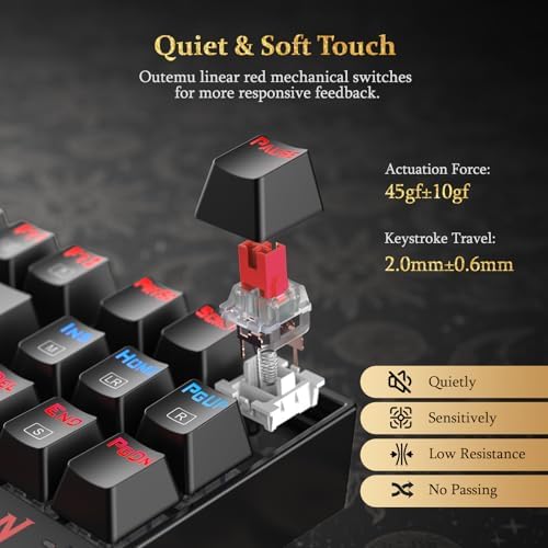 Redragon K552 Mechanical Gaming Keyboard, 87-Key Compact, LED Gaming Keyboard with Red Switches, Anti-Ghosting, Metal Frame for PC Gaming & Typing, Beginner-Friendly (Black) - 3