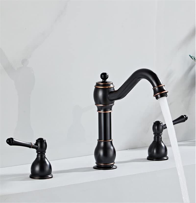 Robinet d'évier de salle de bain à double poignée pour régler la température