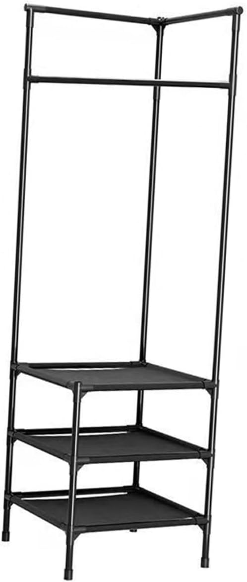 Uonlytech Metal Corner Clothes Rack for Bedroom with Tiered Design Sturdy Garment Stand for Coats Hats Scarves and Heavy Winter Clothes Stylish Coat Rack for Hallway and Entryway