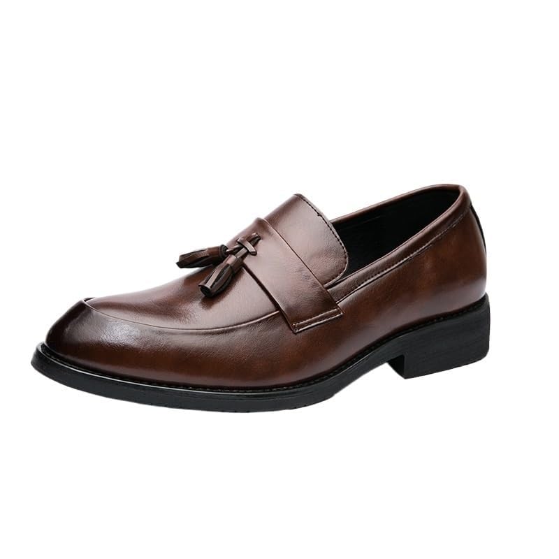 Men’s Formal Dress Shoes Oxford Leather Business Wedding Shoes Comfortable Classic Pointed Toe Lace Up Walking Non-Slip for Men