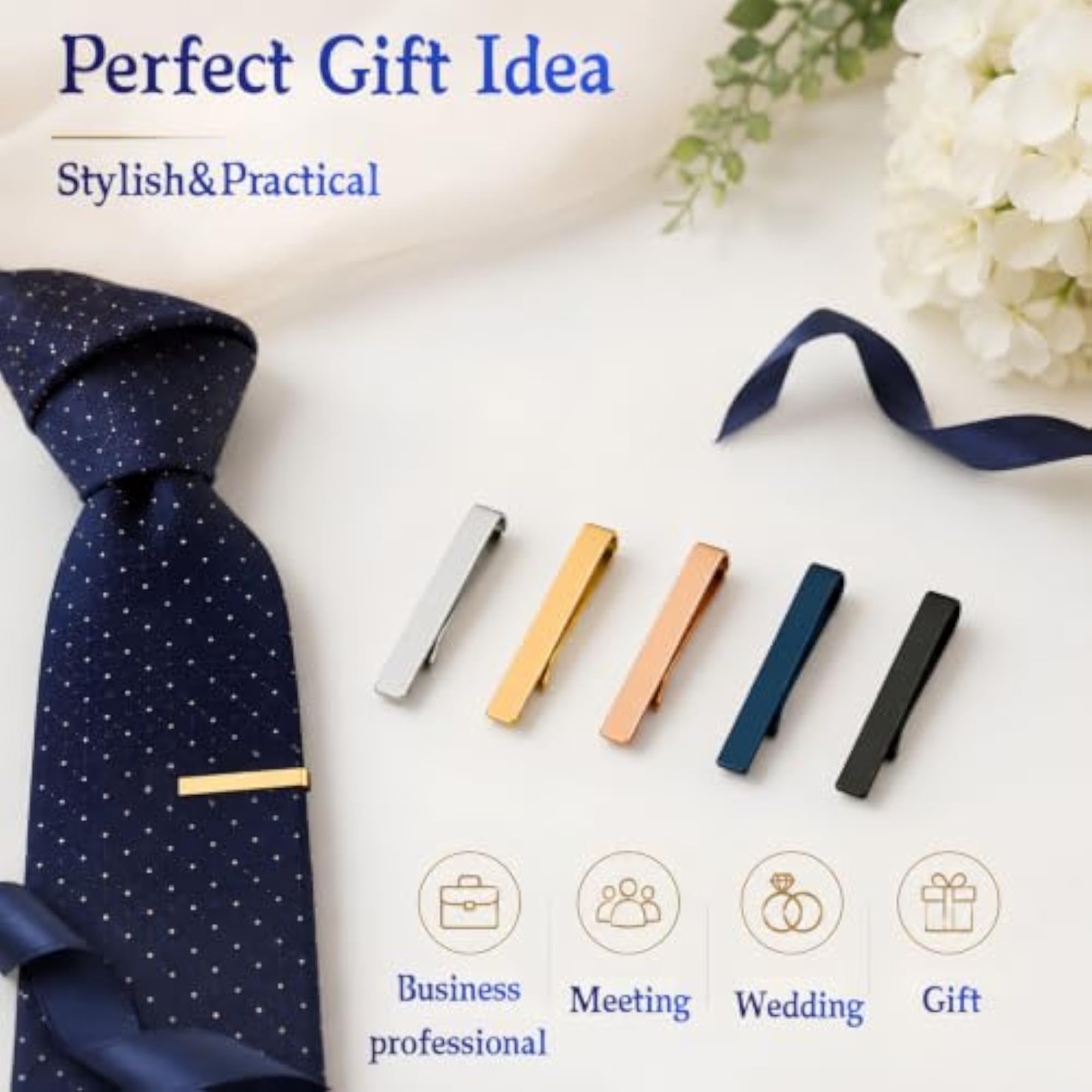5Pcs Stainless Steel Tie Pin Combo for Men