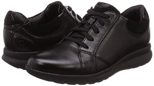 Clarks Un Adorn Lace, Zapatos de Cordones Derby Mujer, Negro (Black Combi-), 38 EU