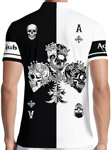 Image of PAGYMO Funny Golf Shirts for Men Crazy Printed Pattern Novelty Moisture Wicking Performance Mens Polo Shirt