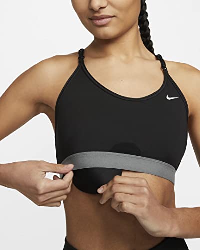 Nike Dri-Fit Indy Strappy Light-Support Padded Sports Bra Black/Smoke #TOP5