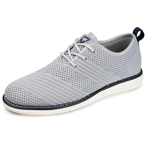 Vance Co. Men's Novak Tru Comfort Foam Knit Lace-up Round Toe Dress Shoe - Grey, Size: 9.5