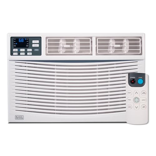 BLACK+DECKER Window Air Conditioner 14000 BTU, AC Window Unit Cools Up to 700 Square Feet, Window AC Unit with Remote Control, 3 Cooling Speeds and Fan Only Function, BWAC14WTB, White