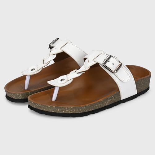 Image of Centrino Women's Berkin-Style Slip-On Sandals | Open Toe Design | Soft PU Footbed | Lightweight & Comfortable | Arch Support | On-Grip Sole | Casual Outdoor Wear (7695)