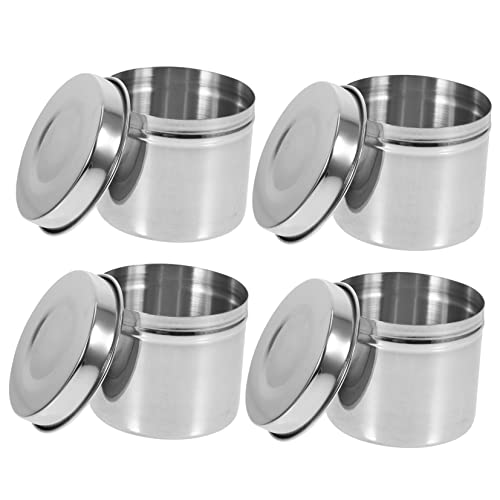 4pcs Stainless Steel Food Storage Containers Sample Boxes for School Canteen Airtight Lids Multipurpose Use Laboratories Universities and Research Institutes
