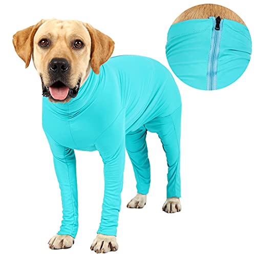Forthcan Hunde-Rehabilitationsanzug, beruhigendes Shirt für Hunde, E-Halsband, Alternative Haustier-Wunden, medizinische chirurgische Kleidung, verhindert Haarausfall, Reisen (S, Blau) Cover