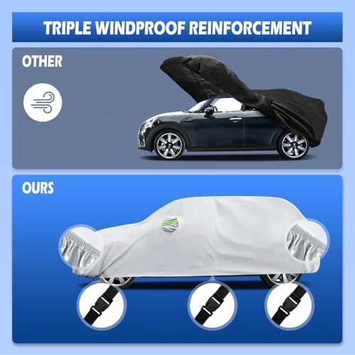 Image of Car Cover Custom Fit for 2014-2026 Mini Cooper /Cooper S /Hardtop /Clubman /Countryman 4 Door, Migaven Waterproof Full Exterior Cover Sun Rain Protection with Door Zipper and Cotton Lining