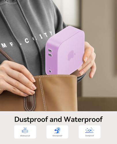 Image of ORICO Silicone Case for Apple Mac mini M4, Protective Cover, All-Round Protection Sleeve, Anti-Slip & Shockproof, Soft Matte Finish Shell, Lightweight, Durable & Heat-Resistant, Purple, TP24-2
