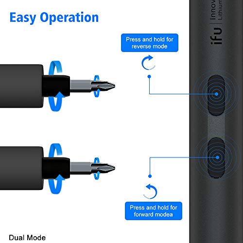 Docosu Cordless Electric Screwdriver Mini Electric Screwdriver Lithium Electric Precision Screwdriver Rechargeable Electronics Power Screwdriver Sets With LED Light Electric Screwdriver Rechargeable