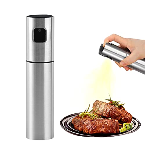 Xlqyb Ölzerstäuber Kochöl Sprühflasche Edelstahl Ölspender Zerstäuber Kochen Grill Ölzerstäuber für Grillen, Salat machen, Kochen, Backen, Grillen Küchenhelfer (100ML)