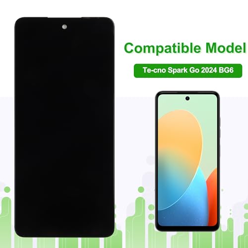 Image of New 6.6 inch LCD Display Replacement Compatible with Tecno Spark Go 2024 BG6 Touch Screen Digitizer Assembly with Repair Tools Kit