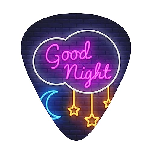 おやすみサイン ギターピック Guitar Pick 12枚セット ティアドロップ型 エレキギター/アコースティックギター/クラシックギター/ベース等の練習に最適な12枚セット