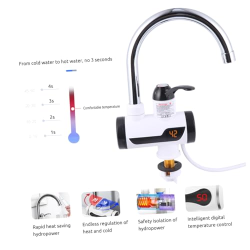 Robinet électrique évier pour obtenir de l'eau chaude instantanée - 6