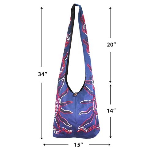 Image of Mandala Crafts Hippie Bag, Large Boho Hobo Purse for Women, Crossbody Shoulder Sling Bags for Indie Style Bohemian Accessory