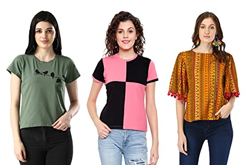 Image of DHRUVI TRENDZ Women Tops | T Shirt for Women | Tops for Jeans for Women | Western Tops for Women Stylish | T-Shirt for Women
