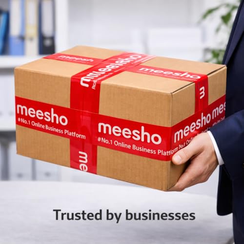 Image of Meesho Packing Tape 65 Meter x 48 mm 2 Inch Printed BOPP Packing | JPPL Meesho Packing Tape 65 Meter x 48 mm 2 Inch Printed BOPP Packing Material for E-Commerce Shipping and Small