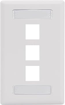 Face Plate ID 1-Gang 3-Port White Face Plate ID 1-Gang 3-Port White