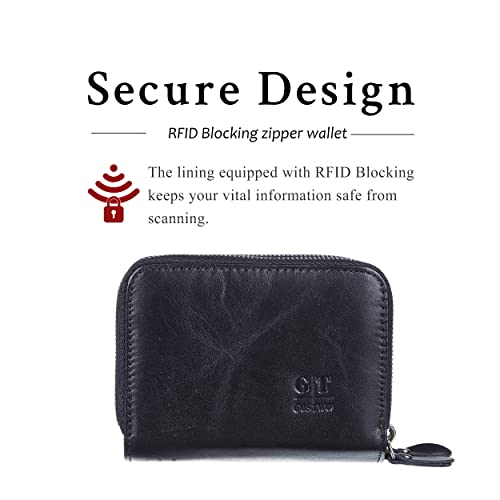 Gostwo Genuine Leather Credit Card Holder With Zipper Womens Card Case Rfid Blocking With Zip Around Wallet #TOP2