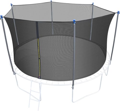 10/12/14/16FT Trampoline Replacement Enclosure Net with Universal Trampoline Replacement Enclosure Poles and Hardware 2.0 (12 FT)