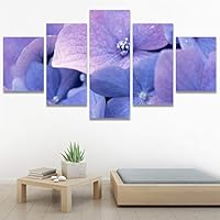 SIGNWIN 5 Panel Canvas Wall Art Purple Petals for Home Decorations Ready to Hang - 60