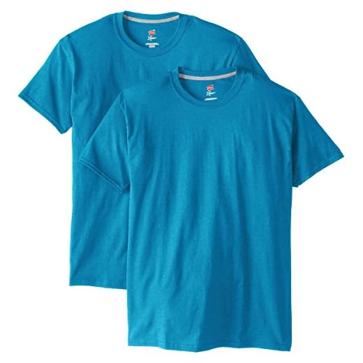 Hanes Men's 2 Pack X-Temp Performance T-Shirt, Neon Blue Heather, Small