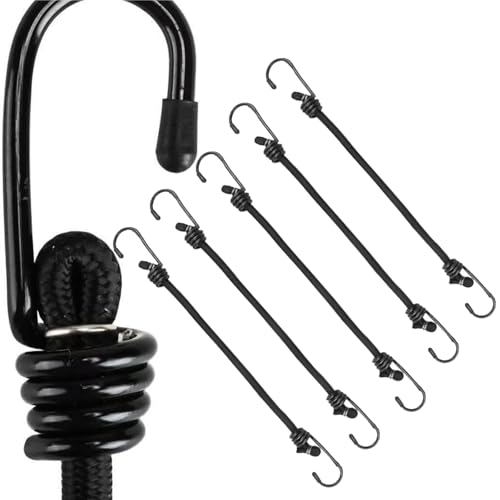 #VerdientProvisionen<br>5 Stück Spanngummi mit Haken 30 cm Expander mit Haken Spanngurte Gummiband mit Haken Extra Starke Spanngurt Gepäckspanner Set für Transport und Ladungssicherung Camping Zubehör Tarps Werkzeuge