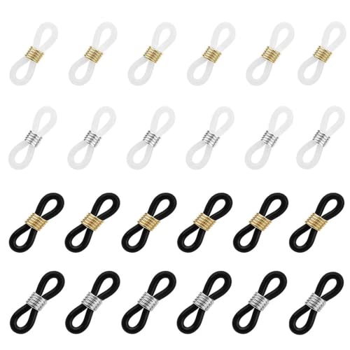 QIWEIS Brillenketten Enden 100 Stück Anti Rutsch Enden Halter Silikon Ende Anschlüsse Brillenkette Halter Verstellbare Endet Kettenriemen Silikon Ende Verbinder Brillenhalter Kette Brille Cover