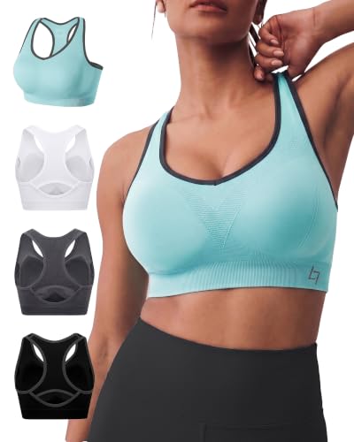 Image of FITTIN Supportive Sports Bra for Large-Bust: 12-Hour Zero-Pressure Comfort | Full Coverage No Spillage Comfortable Fit Padded Racerback Sports Bras for Yoga Gym for C-DDD Cup Plus Size Women