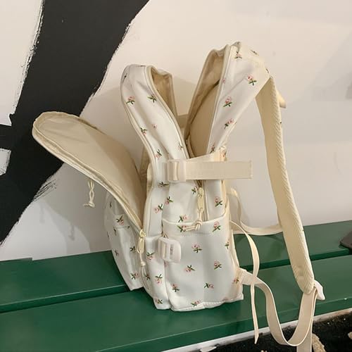 Coquette Backpack, Multipockets Cute Dackpack Kawaii Floral with Preppy Coquette Backpack (Orchid)4